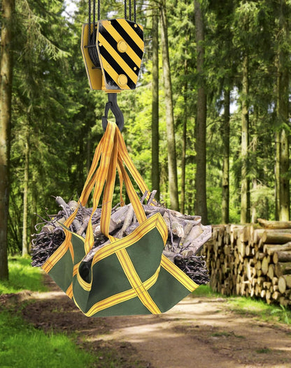 Heavy-Duty Canvas Cargo Lifting Pad Net - 3.28ft x 3.28ft Reinforced Handle Lifting Net for Construction, V1258-DP02-C-2142