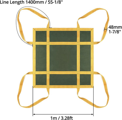 Heavy-Duty Canvas Cargo Lifting Pad Net - 3.28ft x 3.28ft Reinforced Handle Lifting Net for Construction, V1258-DP02-C-2142