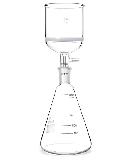 Borosilicate Glass 500ml Buchner Filtering Funnel and 1000 mL Erlenmeyer Flask, with Standard 24/40 Joint V1258-DP02-C-2143