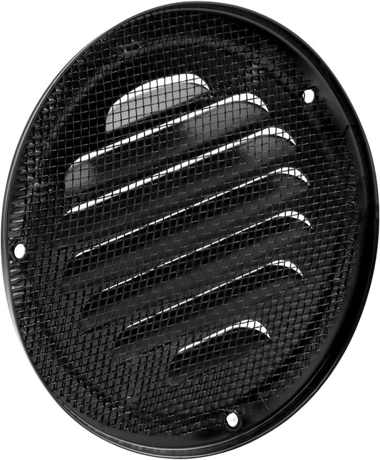 4" Black Soffit Vent Cover with Screen Mesh, 10 Pack Round Metal Air Vent Louver, 5-11/16" Diameter Grill V1258-DP02-C-2144