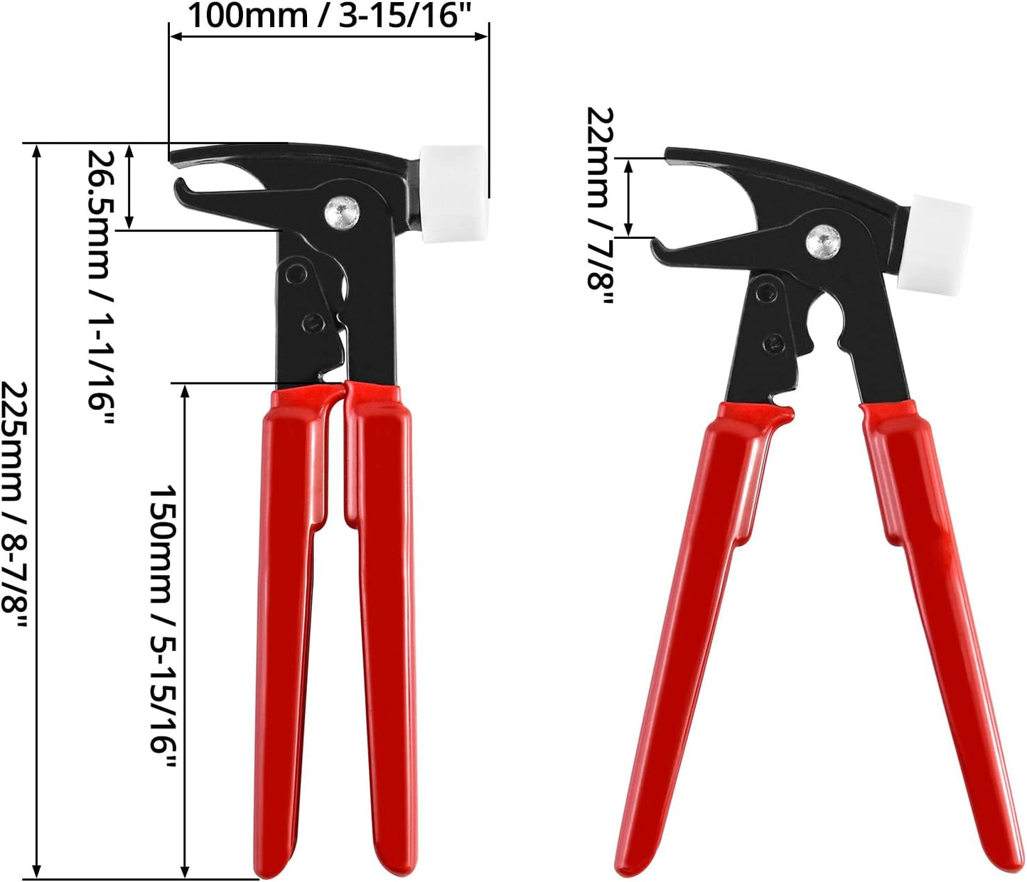 Heavy-Duty Wheel Weight Hammer Pliers, Tool for Installing and Removing Clip-On Wheel Weights, Red V1258-DP02-C-2145