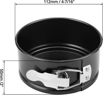 4 Inch Springform Pan Set, Nonstick, Leakproof Mini Cheesecake Pans with Removable Bottom, Carbon and V1258-DP02-C-2146