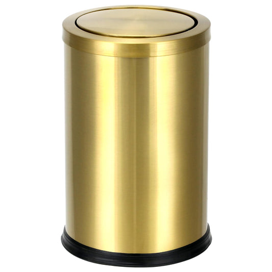 Antique Gold Trash Can, 2.4 Gallons Stainless Steel, Waterproof, Rustproof with Swing Lid V1258-DP02-C-2150