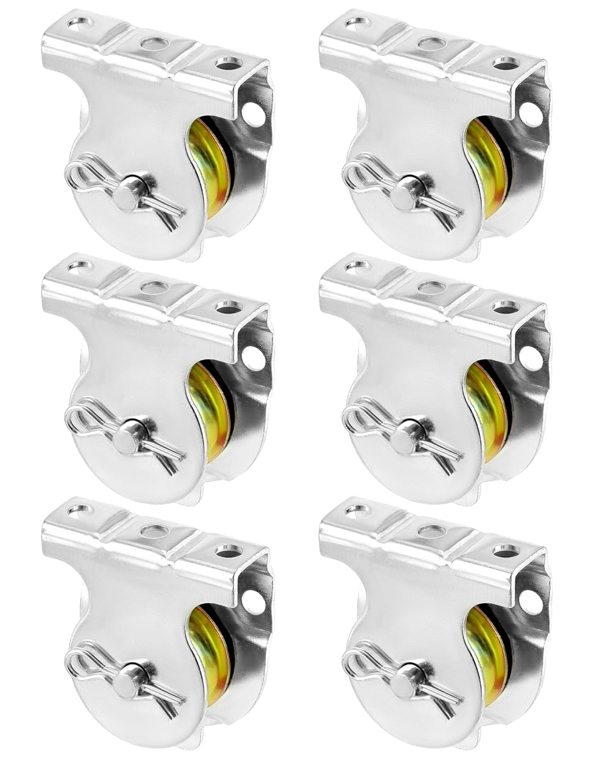 Wall Mount Pulleys, 6 Pcs 1-1/2" Ceiling Mount Single Pulley V-Groove Pulley Hardware Accessories for 3/8" V1258-DP02-C-2151
