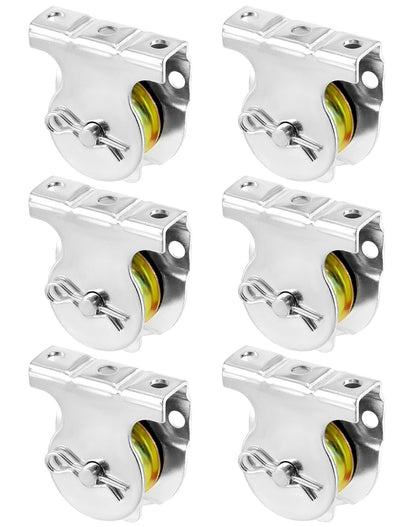 Wall Mount Pulleys, 6 Pcs 1-1/2" Ceiling Mount Single Pulley V-Groove Pulley Hardware Accessories for 3/8" V1258-DP02-C-2151