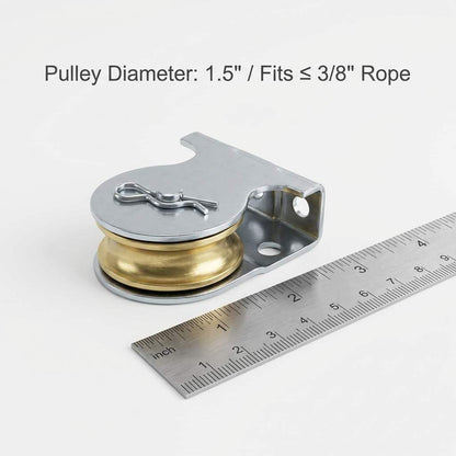 Wall Mount Pulleys, 6 Pcs 1-1/2" Ceiling Mount Single Pulley V-Groove Pulley Hardware Accessories for 3/8" V1258-DP02-C-2151