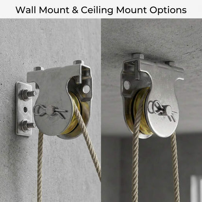 Wall Mount Pulleys, 6 Pcs 1-1/2" Ceiling Mount Single Pulley V-Groove Pulley Hardware Accessories for 3/8" V1258-DP02-C-2151