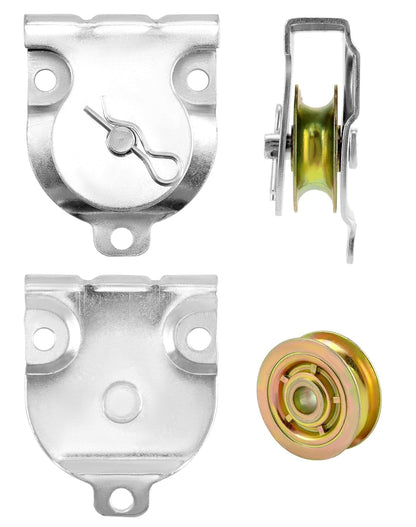 Wall Mount Pulleys, 6 Pcs 1-1/2" Ceiling Mount Single Pulley V-Groove Pulley Hardware Accessories for 3/8" V1258-DP02-C-2151
