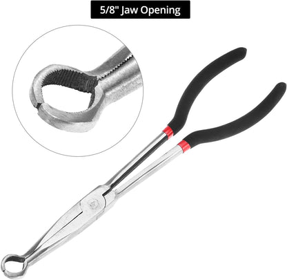 Offset Spark Plug Boot Removal Plier - 5/8" Opening, 11" and 16" Length, Offset Tip for Tight Spots, Protects V1258-DP02-C-2162