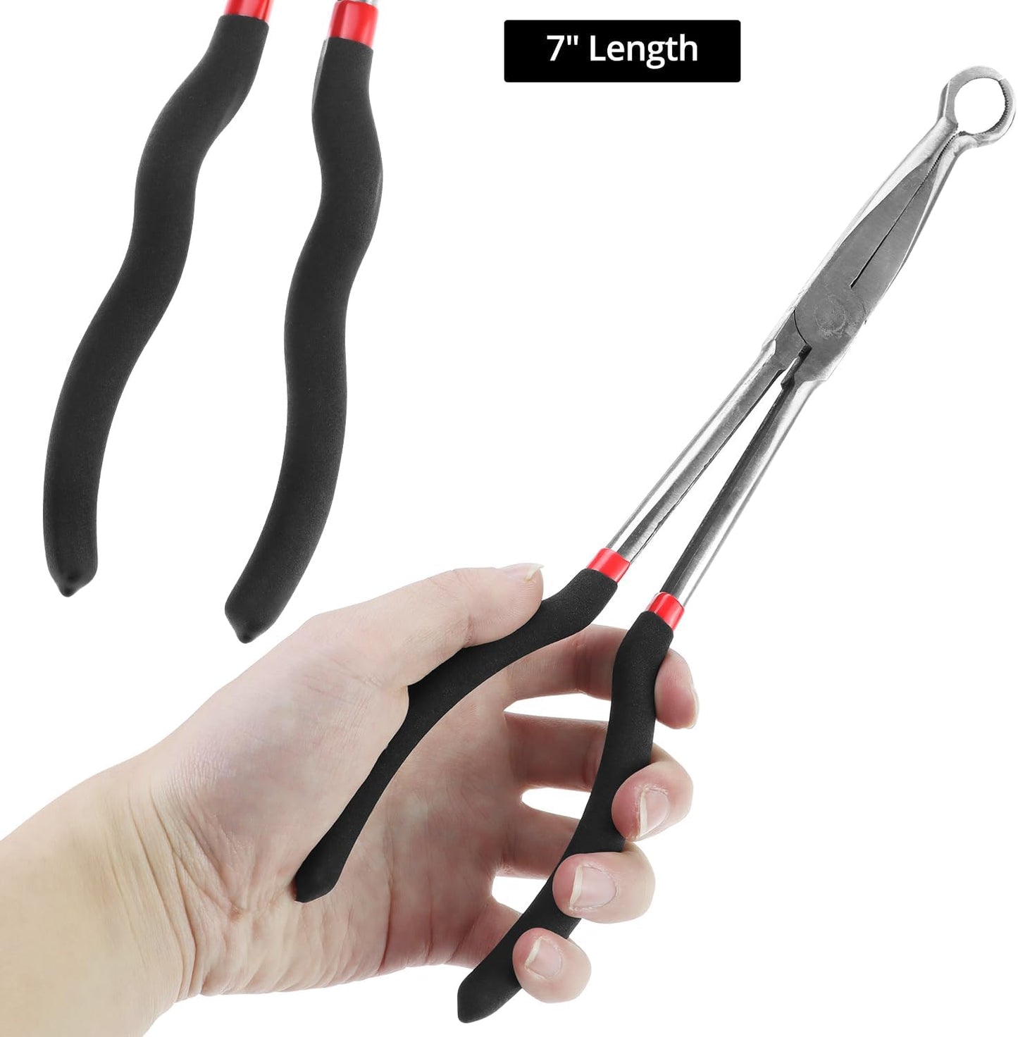 Offset Spark Plug Boot Removal Plier - 5/8" Opening, 11" and 16" Length, Offset Tip for Tight Spots, Protects V1258-DP02-C-2162