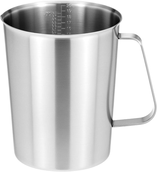 304 Stainless Steel Measuring Cup 64 OZ with OZ/ML Graduations, 8 Cup Kitchen Mixing Pitcher, Precision V1258-DP02-C-2163