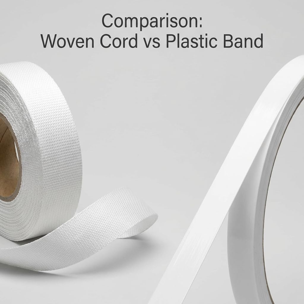 3/4" x 250' Woven Polyester Cord Strap - Strong 2400 lb Strength for Pallet, Bundling & Packaging V1258-DP02-C-2174