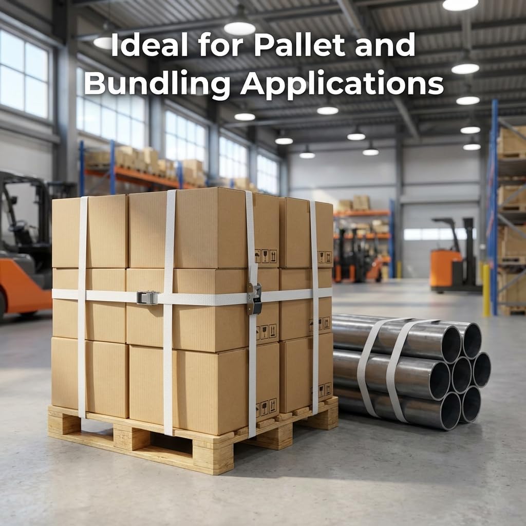 3/4" x 250' Woven Polyester Cord Strap - Strong 2400 lb Strength for Pallet, Bundling & Packaging V1258-DP02-C-2174