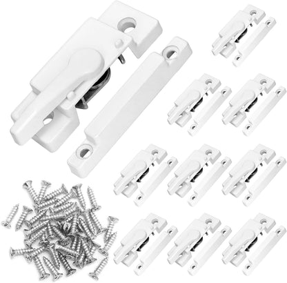 10 Pack Sliding Window Sash Locks, Cam Action White Double Hung Window Sash Lock for Vertical and Horizontal V1258-DP02-C-2179