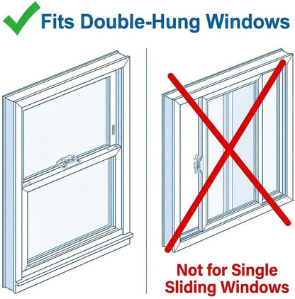 10 Pack Sliding Window Sash Locks, Cam Action White Double Hung Window Sash Lock for Vertical and Horizontal V1258-DP02-C-2179