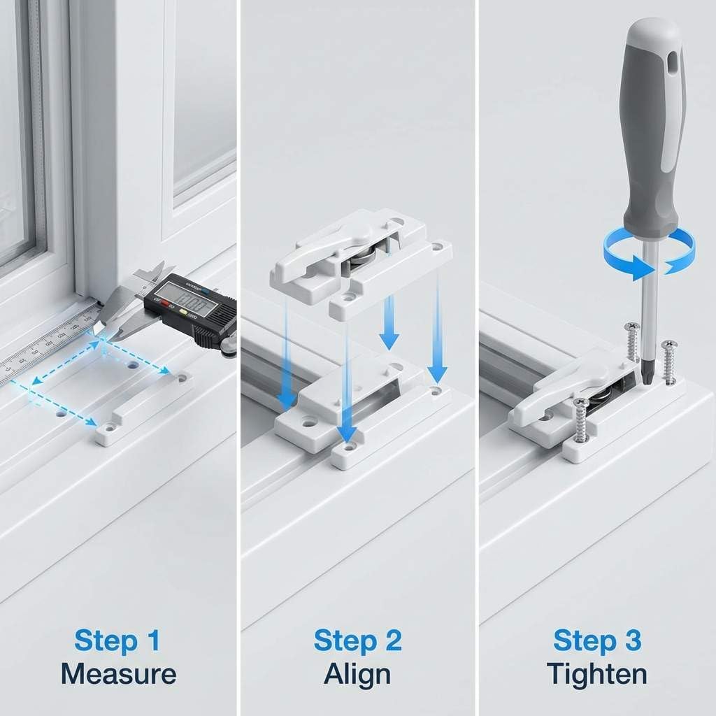 10 Pack Sliding Window Sash Locks, Cam Action White Double Hung Window Sash Lock for Vertical and Horizontal V1258-DP02-C-2179