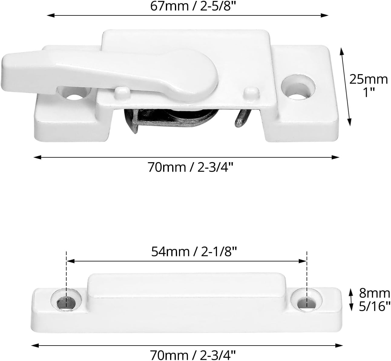 10 Pack Sliding Window Sash Locks, Cam Action White Double Hung Window Sash Lock for Vertical and Horizontal V1258-DP02-C-2179