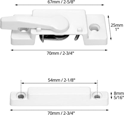 10 Pack Sliding Window Sash Locks, Cam Action White Double Hung Window Sash Lock for Vertical and Horizontal V1258-DP02-C-2179