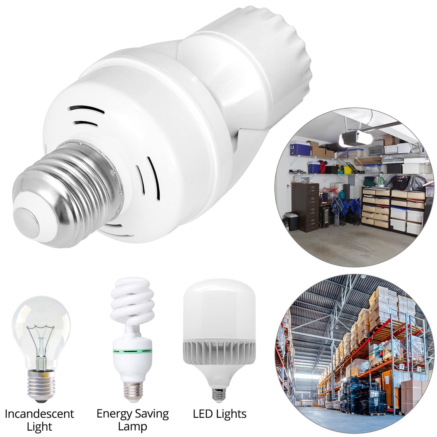 Motion Sensor Light Socket Adapter - 4 Pack E26/E27 Compatible, Adjustable Timing & Lux, Auto Motion Sensor V1258-DP02-C-2181