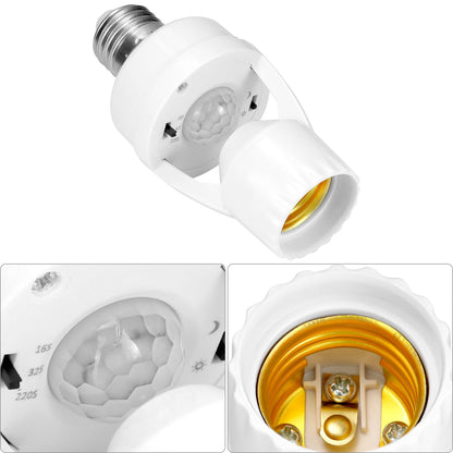 Motion Sensor Light Socket Adapter - 4 Pack E26/E27 Compatible, Adjustable Timing & Lux, Auto Motion Sensor V1258-DP02-C-2181