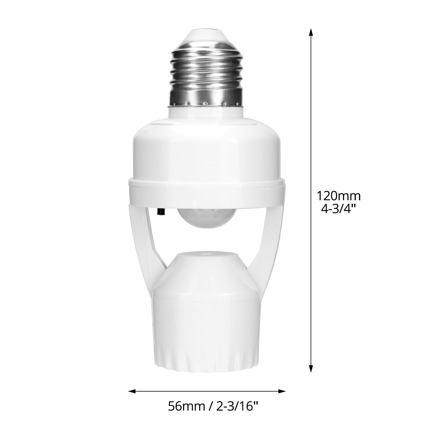 Motion Sensor Light Socket Adapter - 4 Pack E26/E27 Compatible, Adjustable Timing & Lux, Auto Motion Sensor V1258-DP02-C-2181