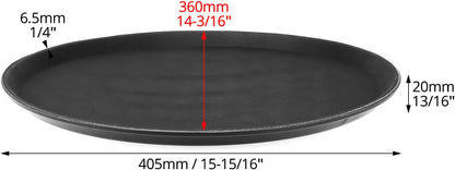 16-Inch Round Non-Slip Serving Trays - 4 Pack Rubber Surface Plastic Tray Set for Restaurant, Cafe & Bar V1258-DP02-C-2182