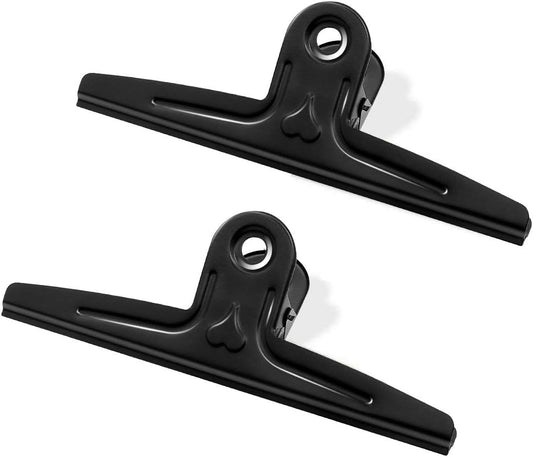 Extra Large Bulldog Clips Black, 2 Pcs Heavy-Duty Jumbo Bull Clips 30cm XXL Stainless Steel Paper Clip Clamps V1258-DP02-C-2183