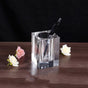 Glass Crystal Pen Pencil Cup Holder Square Clear Small Desk Table Organizer for Office School, Teacher and V1258-DP02-C-2187