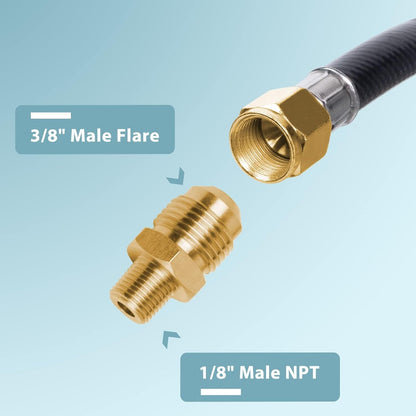 0-20 PSI Adjustable Propane Regulator and Hose with Brass Adapter, 5 Feet Gas Burner Hose Replacement for V1258-DP02-C-219