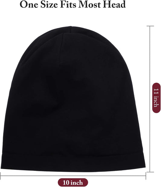 6 Pieces Satin Lined Sleep Cap Slouchy Skull Beanie Hat Night Hair Cap Headwear Head Wrap for Curly Hair V1258-DP02-C-2197