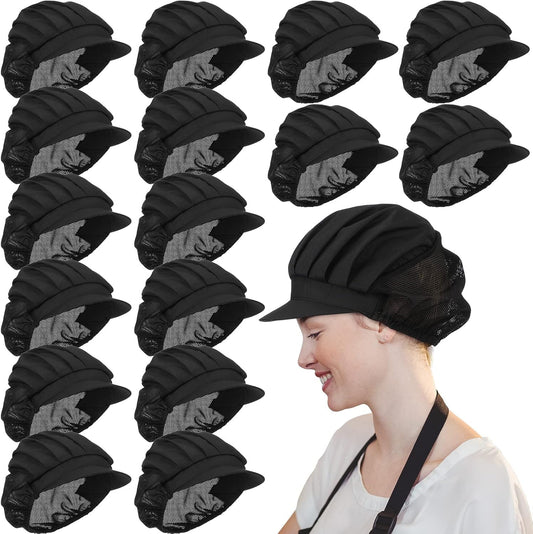 16 Pcs Chef Hats for Women Hair Nets Kitchen Cooking Chef Cap Adjustable Elastic Work Cap for Women Adult, V1258-DP02-C-2201