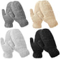 Women's Winter Mittens - Knitted Gloves, Warm Fleece & Double Wool V1258-DP02-C-2208