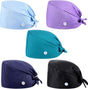 5 Pcs Surgical Working Caps with Button Adjustable Gourd Shaped Bouffant Working Hats with Sweatband Tie Back V1258-DP02-C-2211