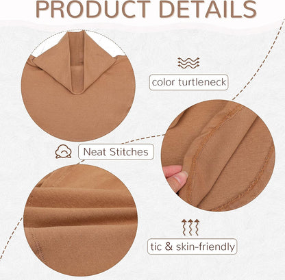 6 Pcs Women Fake Collar Detachable Dickey Collar Solid Turtleneck Mock Turtleneck Dickey Half Blouse Neckband V1258-DP02-C-2212