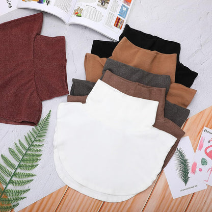 6 Pcs Women Fake Collar Detachable Dickey Collar Solid Turtleneck Mock Turtleneck Dickey Half Blouse Neckband V1258-DP02-C-2212