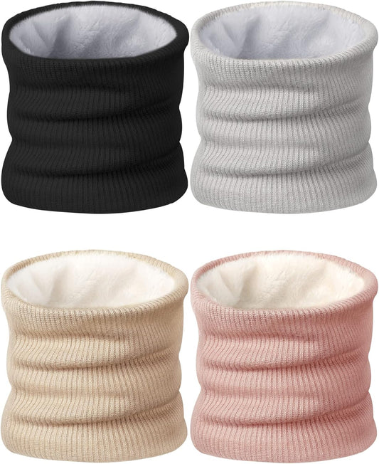 4 Pack Winter Neck Warmer Gaiter for Women Fleece Lined Thick Double Layer Knitted Warmer Neck for Cold V1258-DP02-C-2218