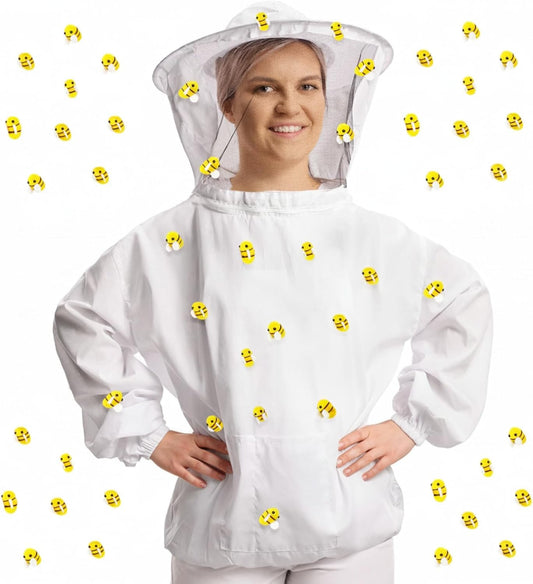 41 Pcs Halloween Beekeeper Costume Set Include 1 Beekeeper Set 20 Felt Bee 20 Round Tape for Cosplay(Large) V1258-DP02-C-2225