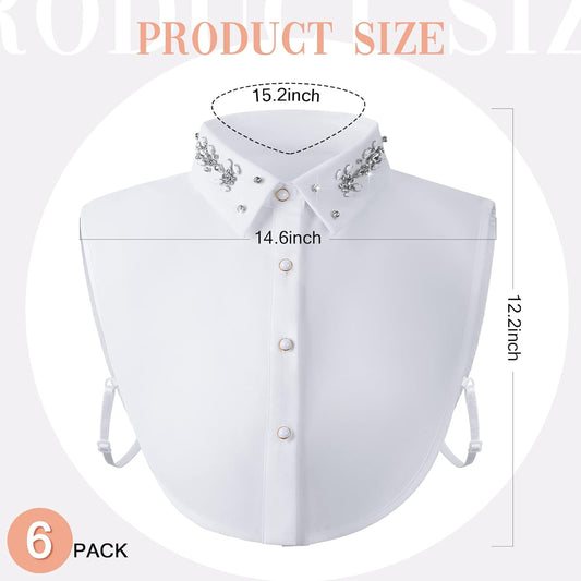 Women's Fake Collar Detachable Dickey Collar Faux False Polka Dots Half Shirts Blouse for Women Girls (Black V1258-DP02-C-2226