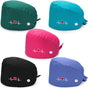 5 Pieces Bouffant Cap with Buttons Unisex Sweatband Adjustable Tie Back Hat V1258-DP02-C-2231