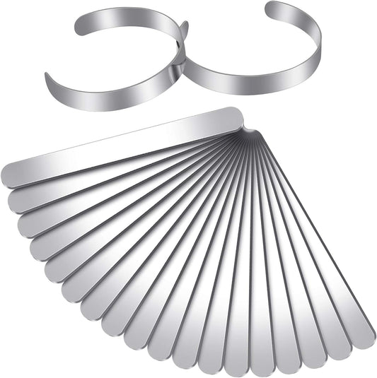 18 Pieces Adjustable Cuff Bracelet Blanks Stainless Steel Bangle Blanks DIY Cuff Bracelet Blank for Making V1258-DP02-C-2232