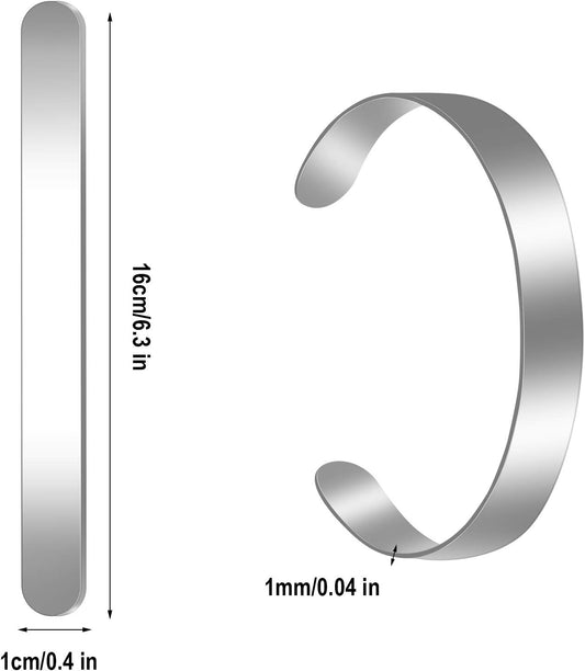 18 Pieces Adjustable Cuff Bracelet Blanks Stainless Steel Bangle Blanks DIY Cuff Bracelet Blank for Making V1258-DP02-C-2232