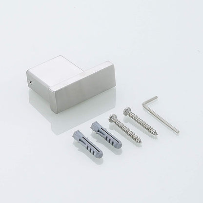 Brushed Nickel Towel Hook for Bathroom Square Modern Wall Mounted Robe Hook Coat Hooks Wall Hook Contemporary V1258-DP02-C-2236