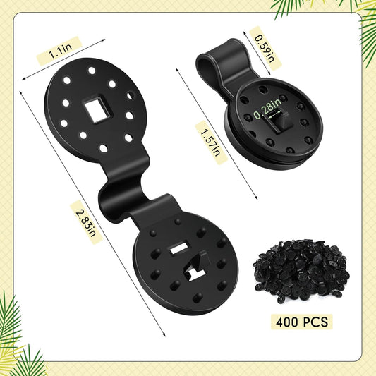 400 Pcs Black Shade Cloth Plastic Clips Round Sunshade Net Fixing Clip Fabric Clips for Garden Anti Bird V1258-DP02-C-2253