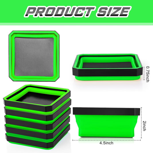 10 Pcs Magnetic Tool Tray Collapsible Foldable Parts Trays Set Magnetic Screw Tray Magnetic Parts Bowl Square V1258-DP02-C-2254