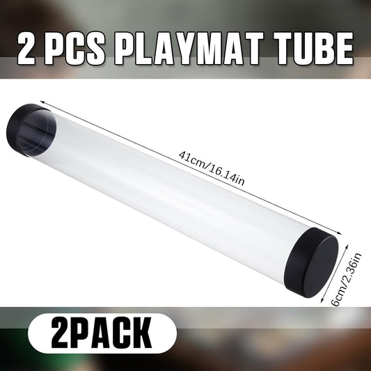 2 Pcs Playmat Tube Round Compatible with MTG Play Mat Holders 16.14 Inch Playmat Case TCG Clear Artwork Tube V1258-DP02-C-2256