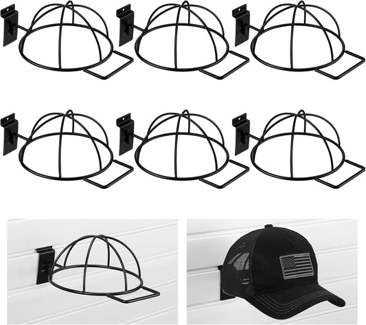 6 Pcs Slat Wall Hat Display Wire Headwear Rack Slatwall Accessories Metal Retail Display Racks for Baseball V1258-DP02-C-2263