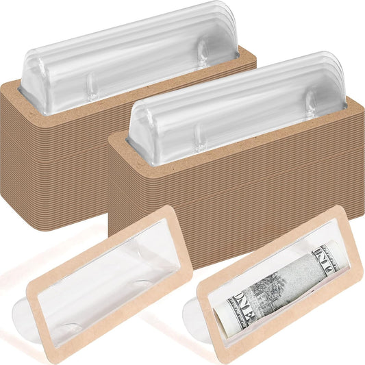 200 Pcs Clear Lip Balm Pouches Plastic Money Holder for Cash Gift Lipstick Plastic Domes Compact Money Card V1258-DP02-C-2264