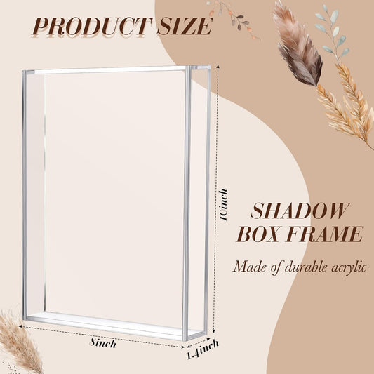 2 Pcs 8'' x 10'' Acrylic Shadow Boxes Display Cases, Shadow Box DIY Frame Clear Acrylic Display Cases Wedding V1258-DP02-C-2267