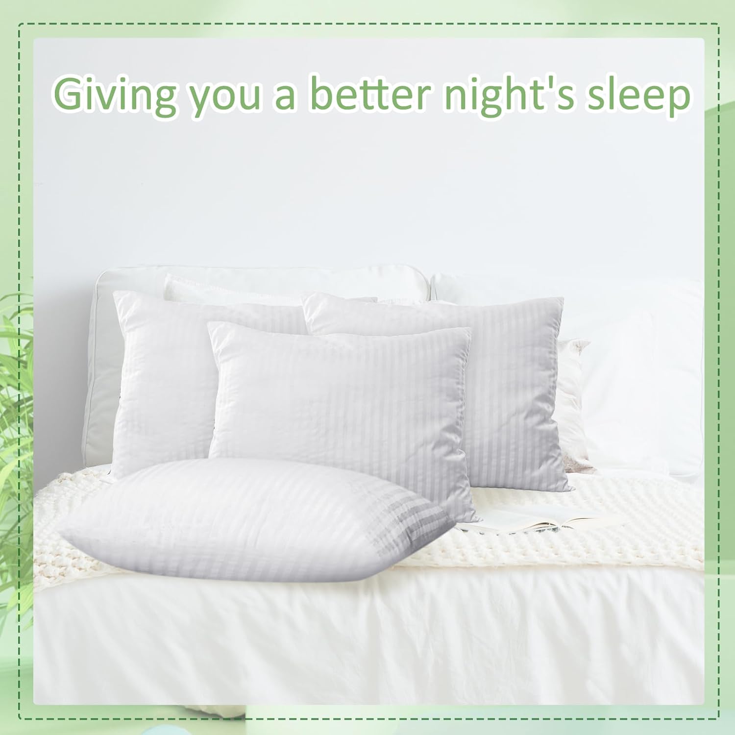 20 Pcs Standard Bed Pillows for Sleeping Soft Down Alternative Hotel Bedding Pillows Inserts for Stomach Side V1258-DP02-C-2269