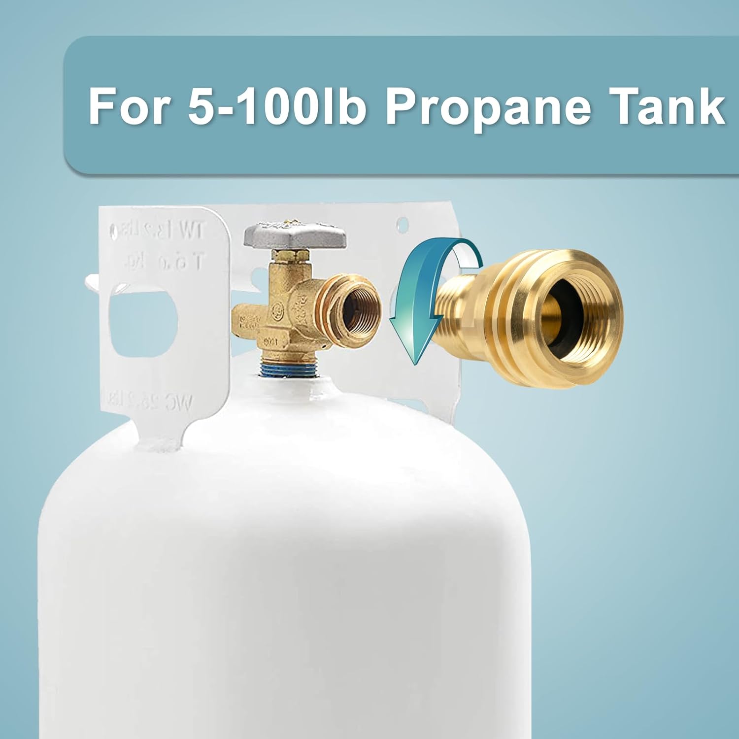 POL to QCC1 Propane Tank Adapter - Old to New, 100 lb LP Tank Valve to Type-1 Fitting, Solid Brass, 2 Pack V1258-DP02-C-227